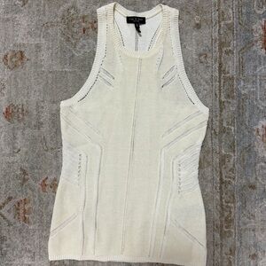 rag & bone Ivory Knit Racerback Tank